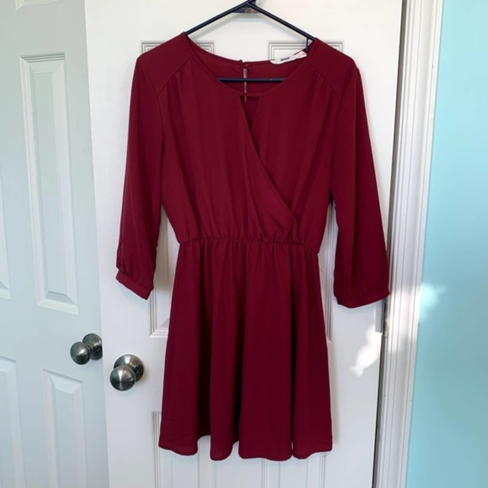Lush Gigi Red‎ Keyhole Skater Mini Dress Women's Size Small